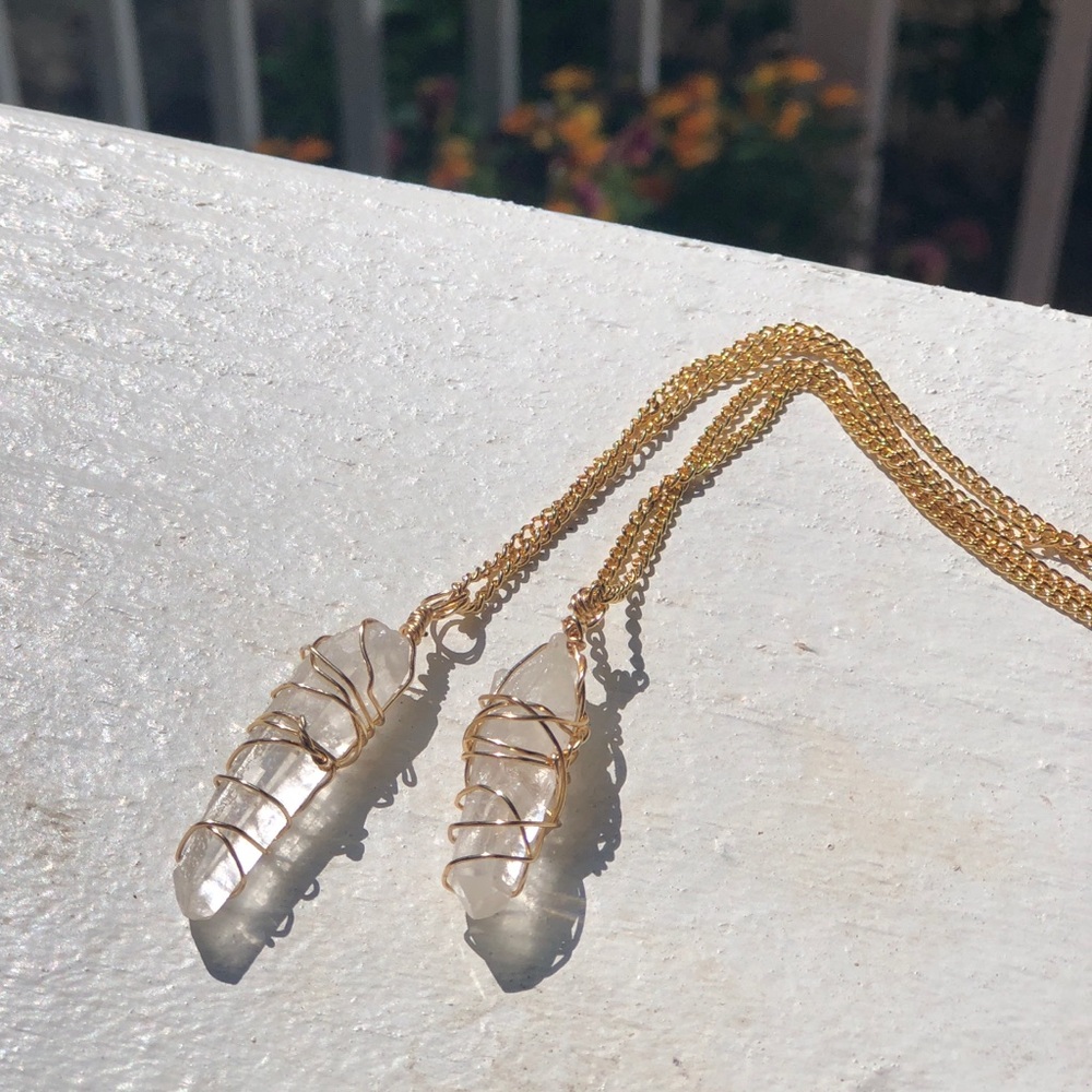 RAW QUARTZ | Crystal Necklace W/ Gold Chain